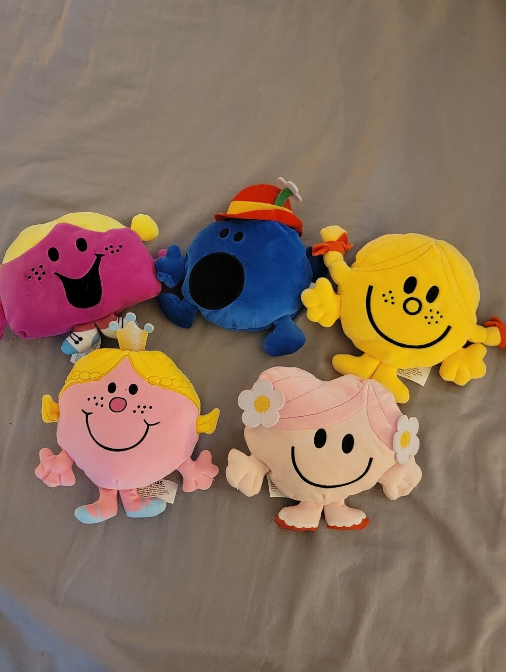 Little Miss Plush Set - Pink, Blue, Yellow, Light Pink, Purple